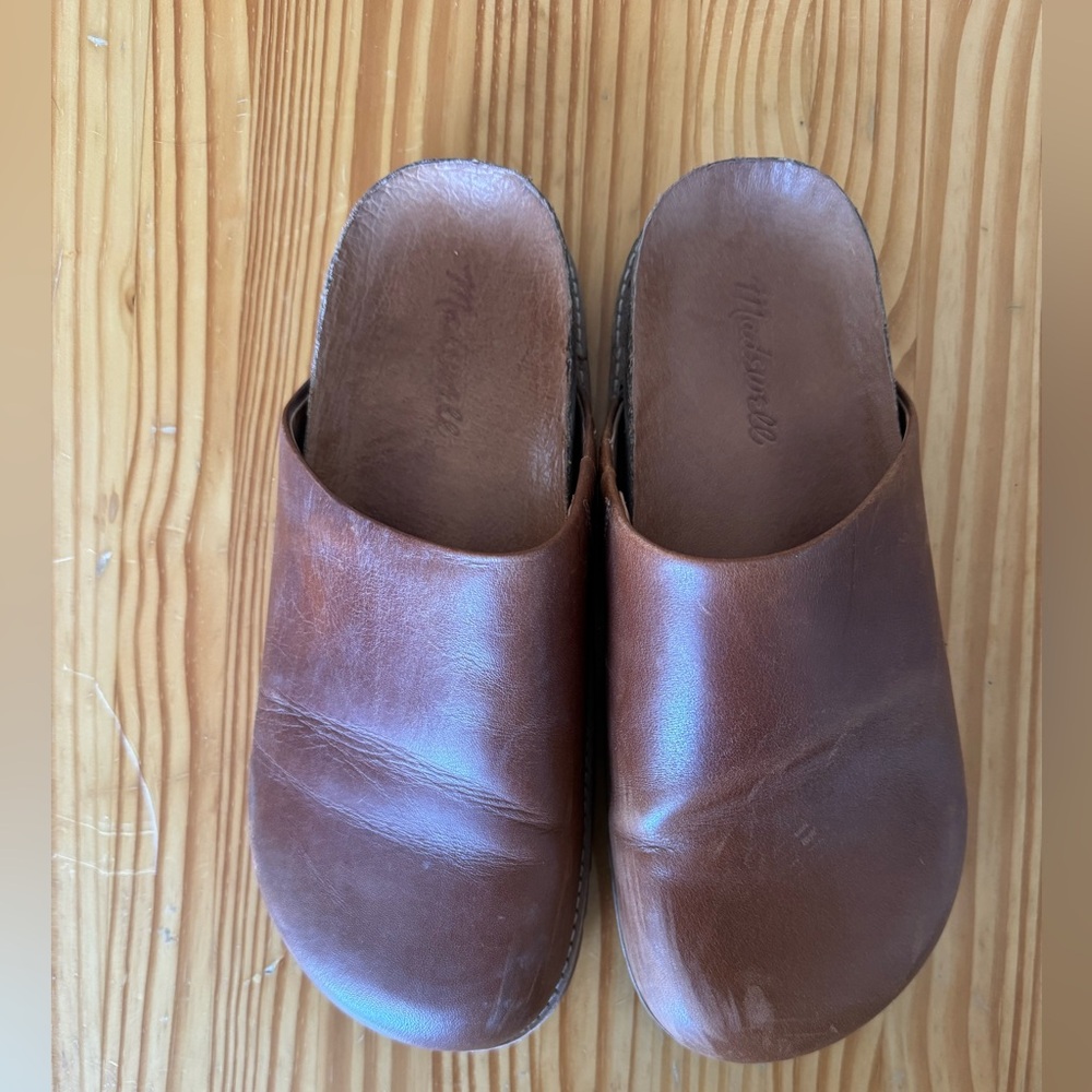 MADEWELL Women’s 8 Slip Slide On Layne Clog Mule Leather in Maple Brown VGUC - Picture 8 of 8